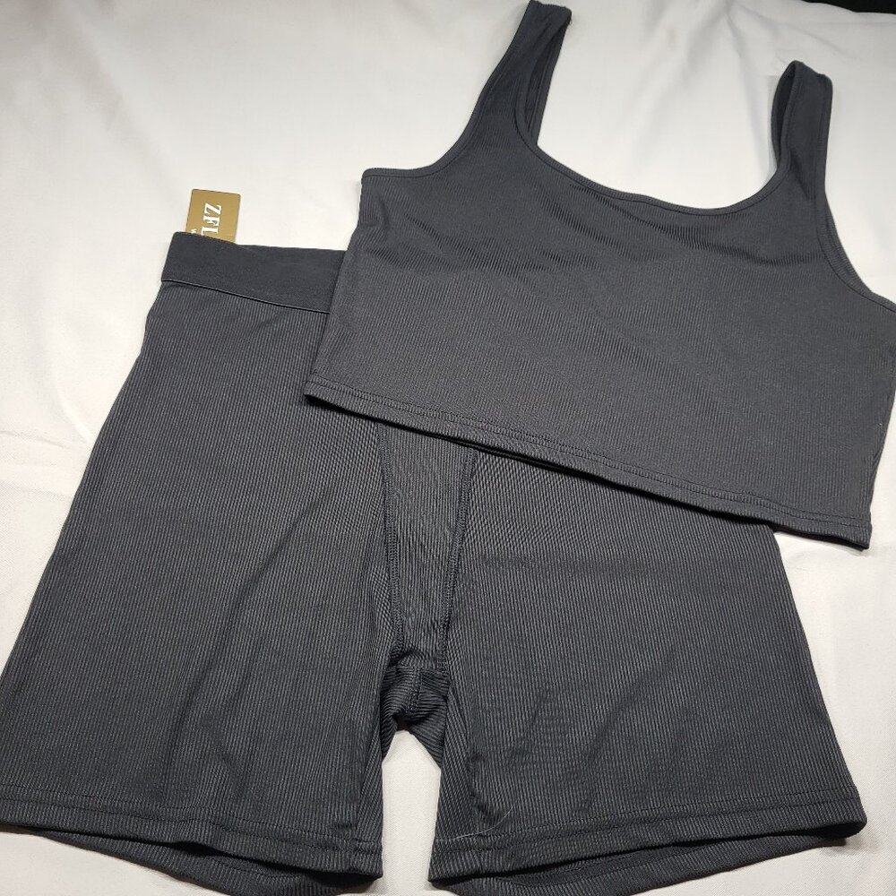 ZFLM Women Ribbed Workout Set 2-Piece Activewear Size XXL